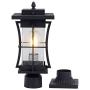 EERU Waterproof Outdoor Post Light Fixture Pole Mount Light with Pier Mount Adapter, Black Finish with Seeded Glass Outdoor Post Lantern for Patio, Garden, Porch and Backyard