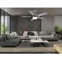 SNJ 52 Inch Ceiling Fan with Lights and Remote Control for Living Room Bedroom Dining Room,Brushed Nickel(5 Blades)