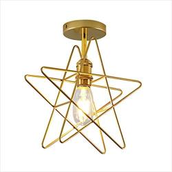 Modo Lighting Moravian Star Light Modern Flush Mount Ceiling Light Fixture for Bedroom Kitchen Living Room Dining Room Hallway Stairway E26 (Gold)