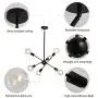 Sputnik Chandeliers 6 Lights Modern Pendant Lighting Industrial Vintage Ceiling Light Fixture for Bedroom Bathroom Kitchen Livingroom Dining Room, Black