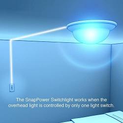 Single - SnapPower SwitchLight - LED Night Light - for Single-Pole Light Switches - Light Switch Plate with LED Night Lights - Adjust Brightness - Auto On/Off Sensor - (Toggle, White)