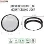 JULLISON 10 Inch LED Double Ring Flush Mount Ceiling Light Fixture, ETL, 5CCT Selectable 2700K-5000K, Dimmable 5%-100%,120VAC, 18W, 120W Eq, 1100lm, CRI>90, Brush Nickel, Damp Location(Twin Pack) JULLISON 10 Inch LED Double Ring Flush Mount Ceiling Light Fixture, ETL, 5CCT Selectable 2700K-5000K, Dimmable 5%-100%,120VAC, 18W, 120W Eq, 1100lm, CRI>90, Brush Nickel, Damp Location(Twin Pack)