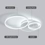 IKK Modern Ceiling Light, Dimmable LED Flush Mount Light Fixture with Remote Control, 3 White Rings Acrylic Shade 45W Modern Ceiling Lamp Fixture for Kitchen, Living Rooms, Entry, Stair, Wall Lamp