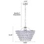 Wellmet 20 Inch Crystal Chandeliers, 6 Lights 5 Tiers Crystal Light, Adjustable Ceiling Pendant Lights, Modern Hanging Chandelier Lighting Fixture for Dining Room, Bedroom, Hallway, Bar, Kitchen, Bath