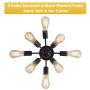 Mount Sputnik Ceiling Light with 8 Lights, Modern Antique Black Sputnik Industrial Ceiling Lamp Fixture for Kitchen Bathroom Study Living Room Dining Room Bed Room Foyer Entry Way Hallway