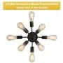 Mount Sputnik Ceiling Light with 8 Lights, Modern Antique Black Sputnik Industrial Ceiling Lamp Fixture for Kitchen Bathroom Study Living Room Dining Room Bed Room Foyer Entry Way Hallway