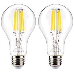 Leadleds LED Edison Bulb 100W Equivalent, Dimmable 11W A21 LED Filament Light Bulb, Daylight 5000K E26 Medium Base Antique Bulb Lamp for Home, Reading Room, Office (2-Pack)