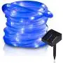 Lychee 16.5ft 50LED Waterproof Solar Power String 1.2 V, Daylight White, with Light Sensor, Outdoor Rope Lights, Ideal for Christmas, Party, Wedding (Blue)