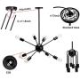 Temgin Sputnik Chandelier Modern 8 Lights Black Pendant Light Industrial Ceiling Light Fixture Vintage for Kitchen Dining Living Room Bedroom(Without Bulb)