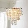 Saint Mossi 1-Light Morden Chandelier Capiz Pendant Lighting Fixture Coastal Style Hanging Ceiling Lighting for Dining Living Room Bedroom White Kitchen Island