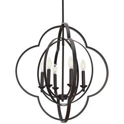 VINLUZ Farmhouse Pendant Lighting Candle-Style 6 Light Metal Globe Dining Room Chandelier, Modern Light Fixtures Ceiling for Kitchen Island Entryway Foyer Bedrooms