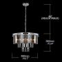 MEELIGHTING W19.7'' Luxury Smoke Crystal Chrome Chandelier Modern Chandeliers Lighting 8 Lights Pendant Ceiling Light Fixture 3-Tier for Dining Room Living Room Kitchen Island