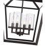 Emliviar 4-Light Dining Room Chandelier, Farmhouse Cage Pendant Hanging Light, Oil Rubbed Bronze Finish with Clear Glass Shade, YE19109-4 ORB
