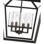 Emliviar 4-Light Dining Room Chandelier, Farmhouse Cage Pendant Hanging Light, Oil Rubbed Bronze Finish with Clear Glass Shade, YE19109-4 ORB