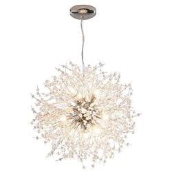 Dellemade Modern Sputnik Chandelier, DD00906N 12-Lights Fireworks Pendant Light,Silver Crystal Ceiling Light Fixture for Bedroom,Living Room,Dining Room