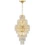 Hourglass Gold Pendant Chandelier 13'' Wide Modern Clear Crystal 9-Light Fixture for Dining Room House Foyer Kitchen Island Entryway Bedroom Living Room - Vienna Full Spectrum