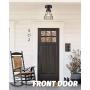 VICNIE 1-Light Semi Flush Mount, 6.3 inch Industrial Ceiling Light Fixture, Seeded Glass Lampshade, Black Finish for Hallway, Laundry, Foyer, Kitchen