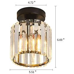 Ceiling Light Fixture Mini Hallway Modern Lighting fixtures Crystal Chandelier Semi Flush Mount for Bar Kitchen Dining Room