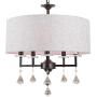 Alice House 20'' Drum Chandeliers, Brown Finish, Farmhouse Dining Room Light Fixtures with 5 Lights, Contemporary Drum Light for Bedroom and Entryway AL9054-H5