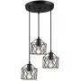 Industrial 3-Light Pendant Lighting Adjustable Hanging Light Fixtures Vintage Farmhouse Pendant Light with Black Metal Cage E26 Base for Kitchen Island Dining Room Living Room Hotel Shop and Bar Industrial 3-Light Pendant Lighting Adjustable Hanging Light Fixtures Vintage Farmhouse Pendant Light with Black Metal Cage E26 Base for Kitchen Island Dining Room Living Room Hotel Shop and Bar