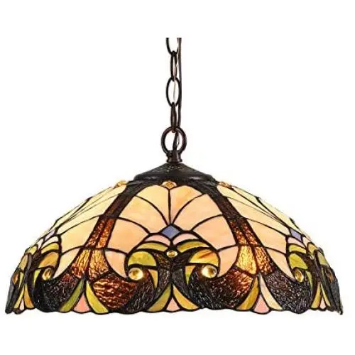 Capulina Tiffany Dining Table Lights, 16 Inch Wide Hanging Tiffany Style Lamp, 2-Light Stained Glass Lighting Fixtures, Stained Glass Dining Room Lights, Beautiful Victorian Tiffany Pendant Lights Capulina Tiffany Dining Table Lights, 16 Inch Wide Hanging Tiffany Style Lamp, 2-Light Stained Glass Lighting Fixtures, Stained Glass Dining Room Lights, Beautiful Victorian Tiffany Pendant Lights