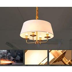 Modern 5-Light Drum Chandelier with Fabric Shade Farmhouse Elegent Hanging Light Fixture for Dining Room House Kitchen Island Bedroom Living Room, D55H33cm