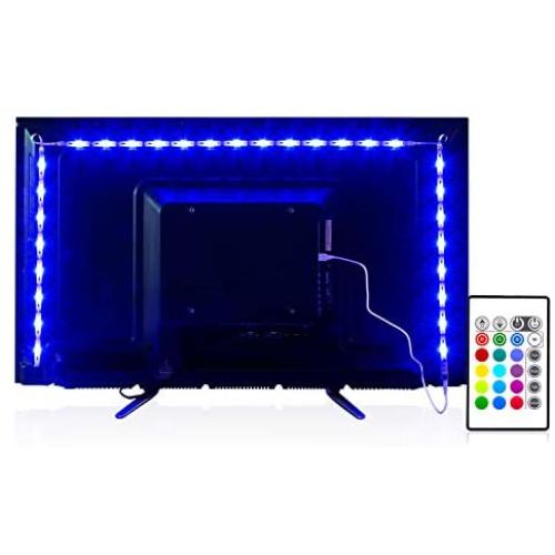 PANGTON VILLA Led Strip Lights 6.56 Feet for 40-60 Inch TV Usb Backlight Kit with Remote Rgb 16 Colors Bias Mood Lamp for Bedroom, Room Hdtv