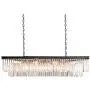 Moooni Industrial Rectangle Crystal Chandelier Vintage Rectangular Pendant Lighting Fixtrue for Dining Room Kitchen Island Farmhouse Dining Room Black 6 Lights L 47''x W 10'' x H 10''