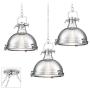 Arlo Chrome Dome Swag Pendant Chandelier Modern Industrial 3-Light Fixture for Dining Room House Foyer Kitchen Island Entryway Bedroom Living Room - Possini Euro Design