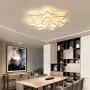 JIAODIE LED Dimmable Ceiling Light Modern Flower Shape Ceiling Lamp Fixture Living Room Bedroom Childrens Room Flush Hanging Lamp Metal Acrylic Petal Ceiling Chandelier Lighting,10 Heads/ ø33.5″/88w
