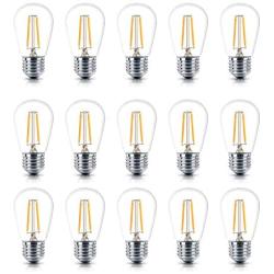 Brightech Ambience PRO LED Energy Efficient 2 Watt Neutral White 3000K Dimmable Bulb - Outdoor String Lights – Edison-Inspired Exposed Filaments - 15 Pack - E26 Base