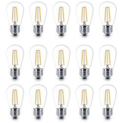 Brightech Ambience PRO LED Energy Efficient 2 Watt Neutral White 3000K Dimmable Bulb - Outdoor String Lights – Edison-Inspired Exposed Filaments - 15 Pack - E26 Base