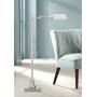 Jenson Modern Pharmacy Floor Lamp Adjustable Swing Arm Brushed Nickel Metal for Living Room Reading Bedroom Office - Regency Hill
