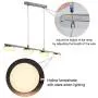 DLLT LED 4 Lights Pendant Light-Modern Kitchen Island Lighting Fixture, Adjustable Height Ceiling Mount Hanging Pendant Light for Contemporary Mid-Century Dining Room/Bar 20W 3000K Warm Light, Chrome