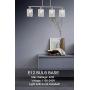 Luburs Modern 4-Light Crystal Chandelier Kitchen Island Light, Crystal Dining Room Chandelier Lighting ,Table Pendant Light Fixture Adjustable Hanging Height ,Chrome Finished ETL Listed