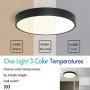 SviDau Flush Mount LED Ceiling Light Fixture Black 12 Inch 24 Watt Round Dimmable Ceiling Light for Bedroom Living Room Kitchen Hallway 3 Color Temperatures in One(3000k/4000k/6500k)