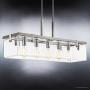 Luxury Modern Farmhouse Chandelier, Large Size: 15.75''H x 36.75''W, with Industrial Chic Style Elements, Brushed Nickel Finish and Clear Shade, UHP2441 from The Bristol Collection by Urban Ambiance