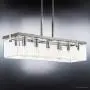 Luxury Modern Farmhouse Chandelier, Large Size: 15.75''H x 36.75''W, with Industrial Chic Style Elements, Brushed Nickel Finish and Clear Shade, UHP2441 from The Bristol Collection by Urban Ambiance