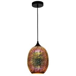 APBEAMLighting 3D Pendant Lighting Colourful Handcrafted Glass Firework Hanging Light for Kitchen Island Restaurant Dining Room