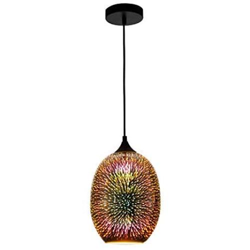 APBEAMLighting 3D Pendant Lighting Colourful Handcrafted Glass Firework Hanging Light for Kitchen Island Restaurant Dining Room