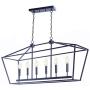 Homenovo Lighting Marden 6-Light Island Chandelier, Matte Black