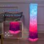 Floor Lamp, CHIPHY 39'' dimmable Standing Lamp, 7 Colors Changing LED Bulbs and 10 Levels Brightness and Color Temperature, Remote Control, Purple Fabric Shade, Modern for Bedroom, Kids Room, Play Room