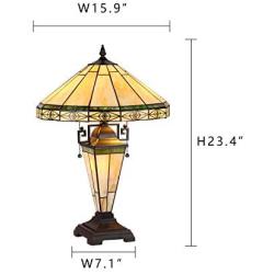 Tiffany Table Lamp, Capulina Handcrafted 24'' Stained Glass Table Lamp Shades, Tiffany Floor Lamps for Living Room, Stained Glass Lamp, Tiffany Desk Lamp - Gothic Glass Style