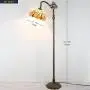 Tiffany Style Reading Floor Lamp Lighting W12H64 Inch Green Yellow Stained Glass Dragonfly Lampshade Antique Adjustable Arched Base S009G WERFACTORY Lamps Living Room Bedroom Beside Table Lover Gifts