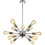 mirrea Sputnik Chandelier Vintage Edison Light Fixture Industrial Starburst Lighting with 12 Lights Chrome Finished Metal
