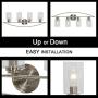 TODOLUZ Bathroom Vanity Light 4-Lights Brushed Nickel Modern Wall Light Fixtures for Porch Bedroom Hallway