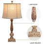 Maxax Table Lamp Set of 2 Poly Beside Nightstand Lamps with Oatmeal Fabric Shade for Living Room and Bedroom