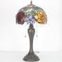 Tiffany Lamp Antique Style Stained Glass Table Light W12H22 Inch Red Rose Lampshade S001 WERFACTORY LAMPS Lover Parents Kids Girlfriend Living Room Bedroom Study Office Coffee Bar Desk Art Crafts Gift