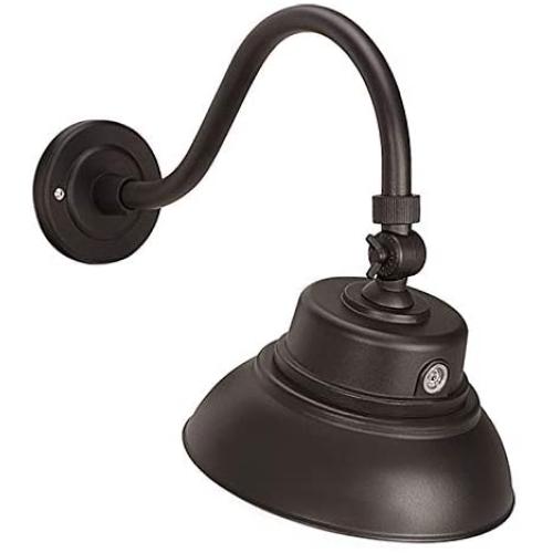 ASD Bronze LED 10 Inch Gooseneck Barn Light 25W 2344Lm 4000K Bright White - LED Outdoor Light Fixture - Dusk to Dawn Photocell Included - Swivel Head, IP65 Wet Location - ETL & Energy Star