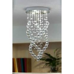 Fashionou Mini Crystal Chandelier, Spiral Raindrop Chandelier for Dining Room, Bathroom Fixtures Small Crystal Chandelier for Bedroom 4 LED Lighting Fixtures